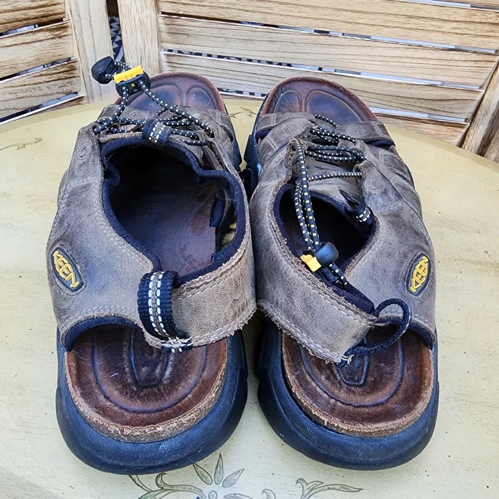 Keen Daytona Sz 13 Brown Leather Fisherman Sandals Gorpcore Hiking Utility